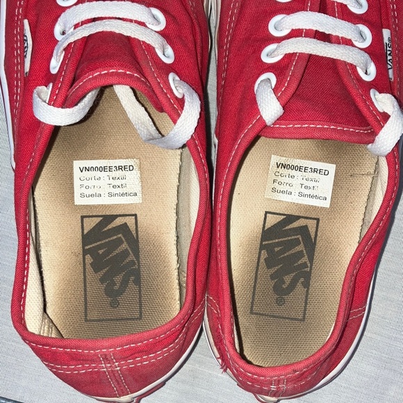 Vans unisex men’s size 6 / women’s 7 1/2 - 24 cms Classic Red Canvas Sneakers - Picture 4 of 15